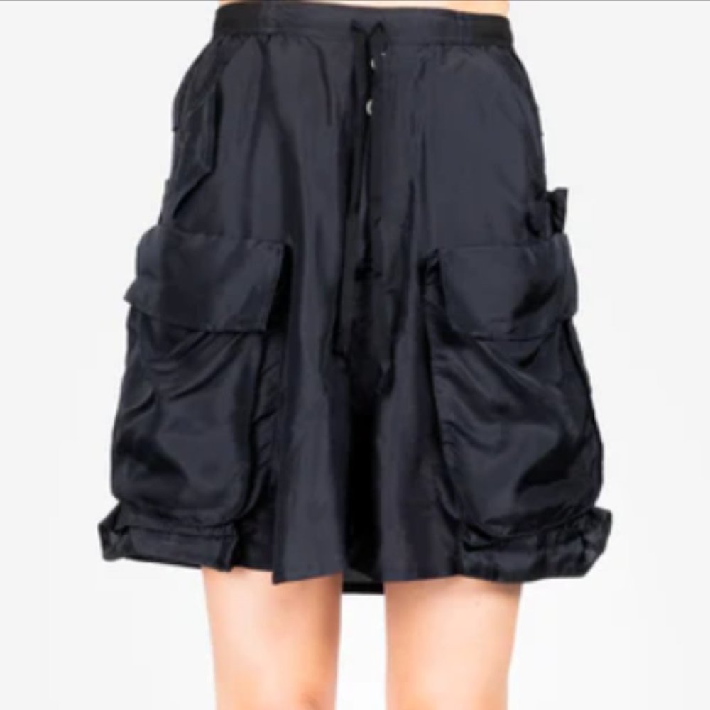 Ben Taverniti Black Silk Cargo Shorts Never Worn
